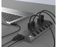 ICY BOX HUB USB-C/USB-A - 7x USB-A (z wyłącznikami) IB-HUB1701-C3 - 1265615 - zdjęcie 2